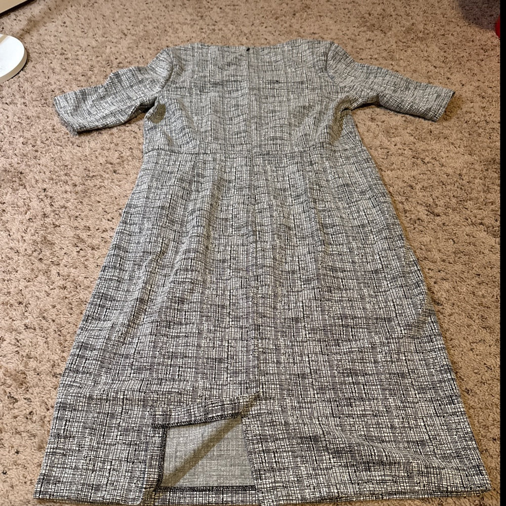 Women's Lands' End Black White Plaid Dress 14 - Picture 8 of 11